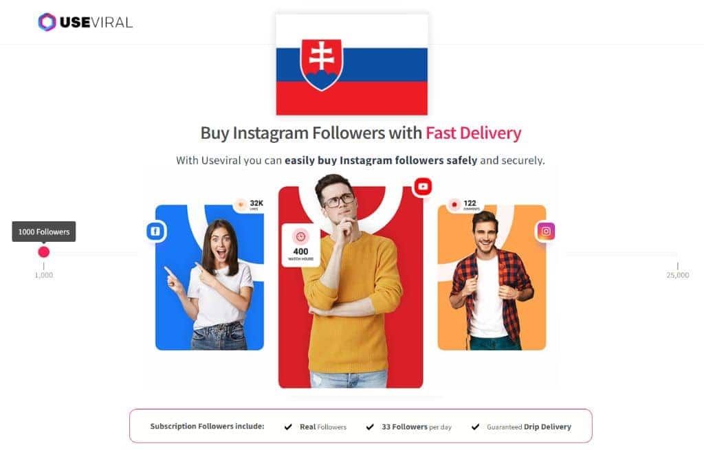 Buy Instagram Followers Slovakia from UseViral.com