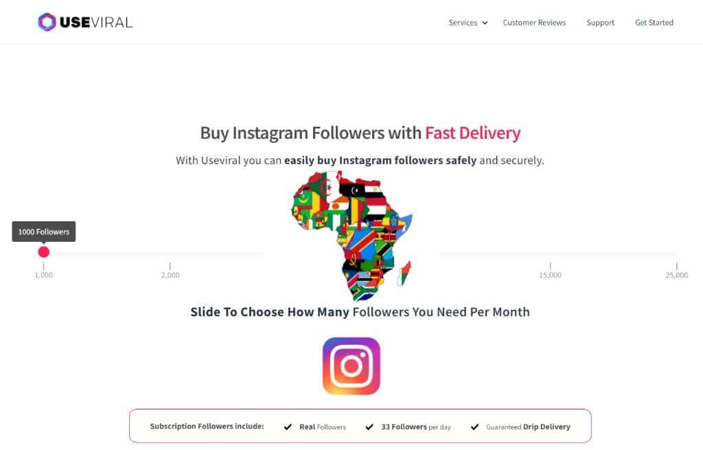 Buy Instagram Followers Africa from UseViral.com