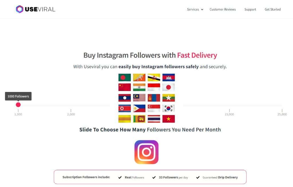 Buy Instagram Followers Asia from UseViral.com