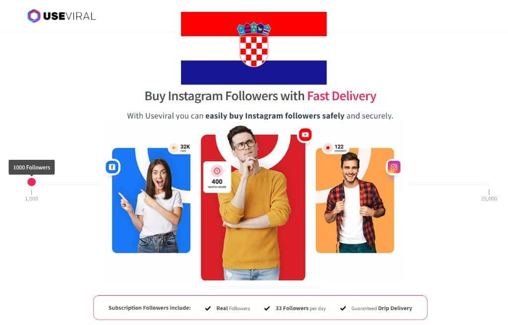 Buy Instagram Followers Croatia from UseViral.com