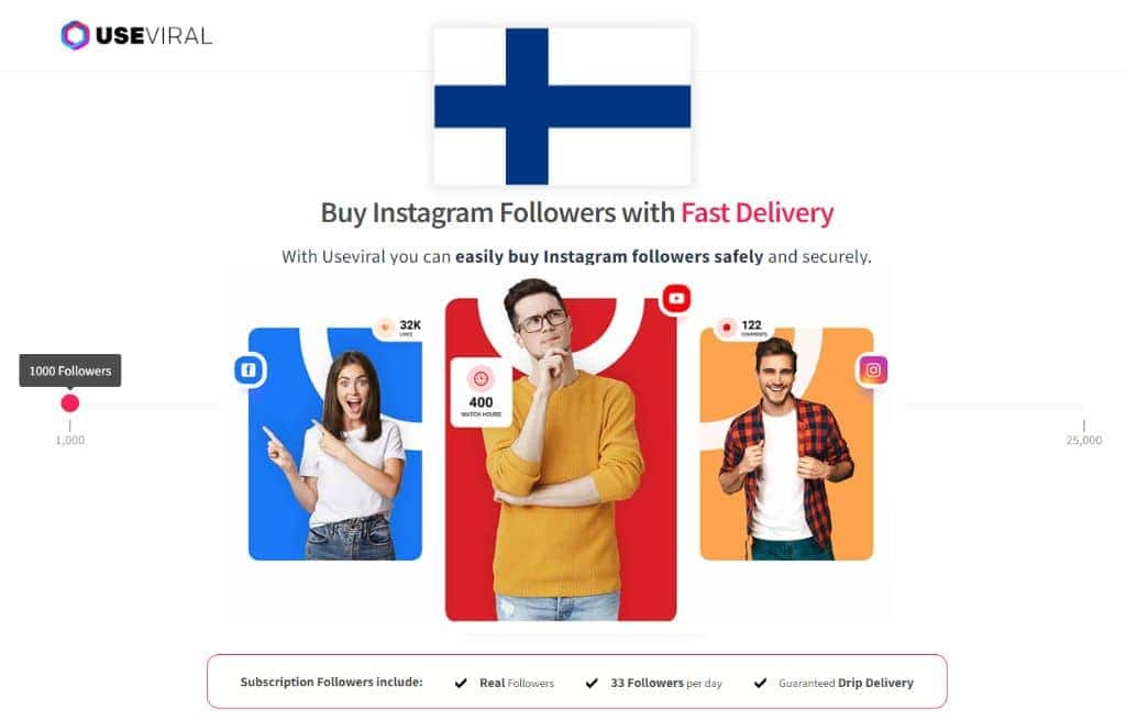 Buy Instagram Followers Finland from UseViral.com