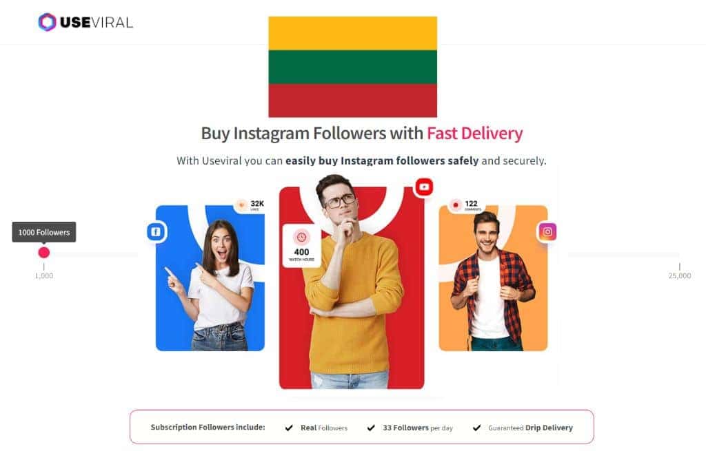Buy Instagram Followers Lithuania from UseViral.com