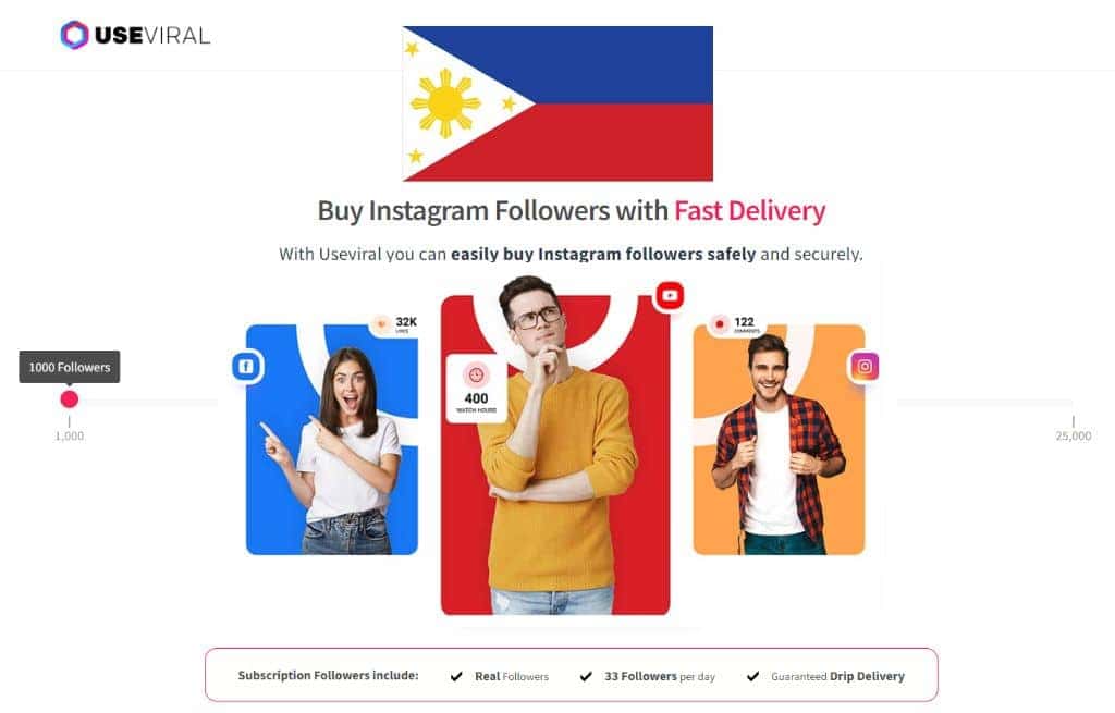 Buy Instagram Followers Philippines from UseViral.com