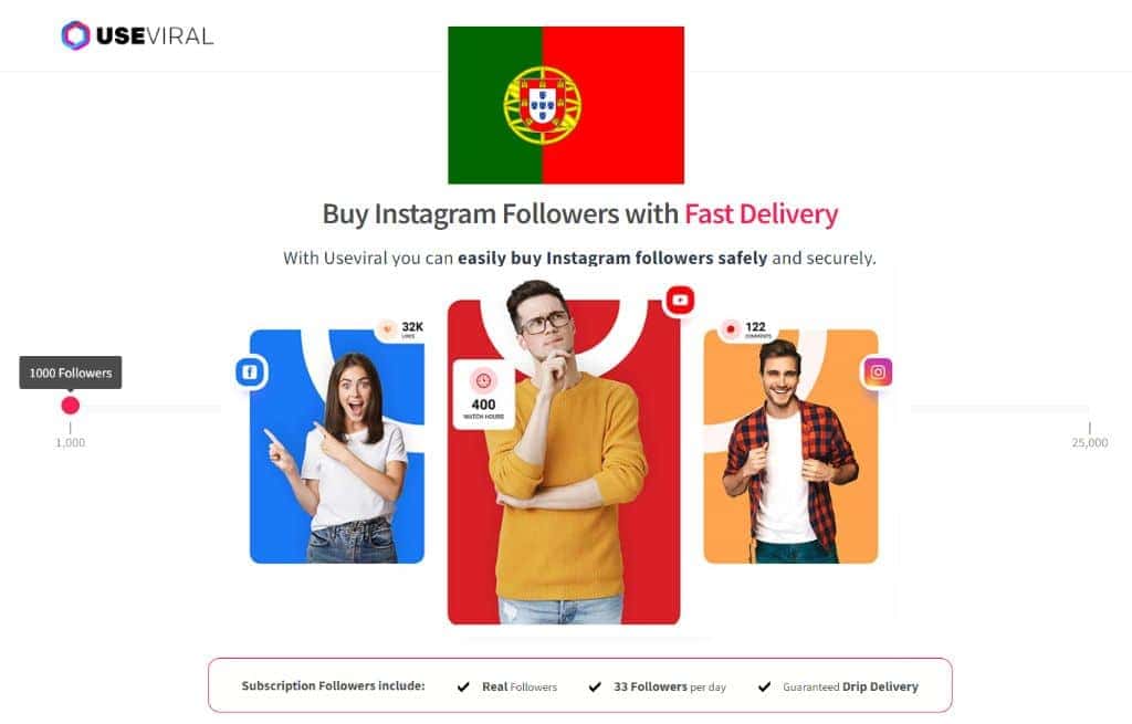 Buy Instagram Followers Portugal from UseViral.com