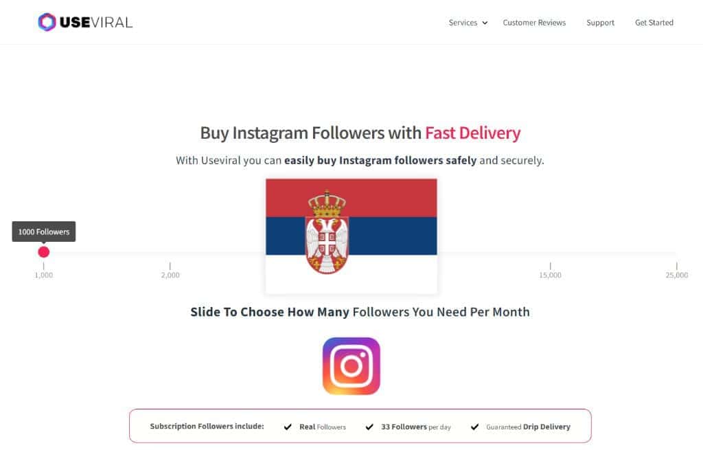 Buy Instagram Followers Serbia from UseViral.com