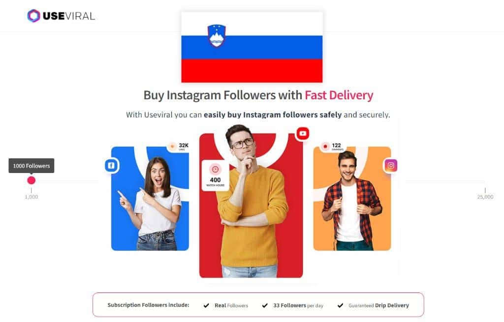Buy Instagram Followers Slovenia from UseViral.com