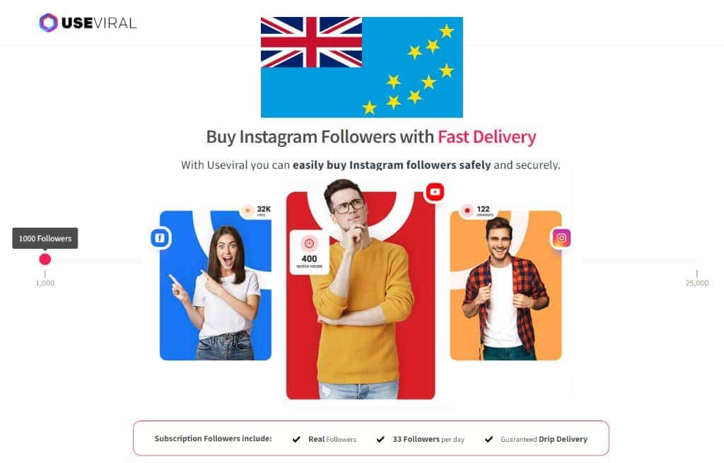 Buy Instagram Followers Tuvalu from UseViral.com