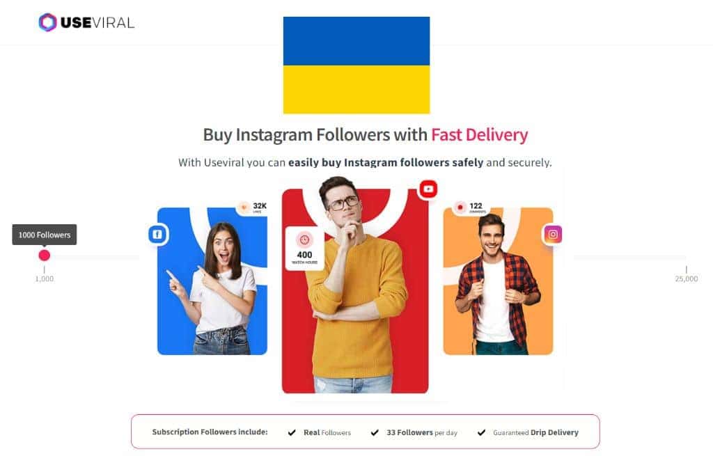 Buy Instagram Followers Ukraine from UseViral.com