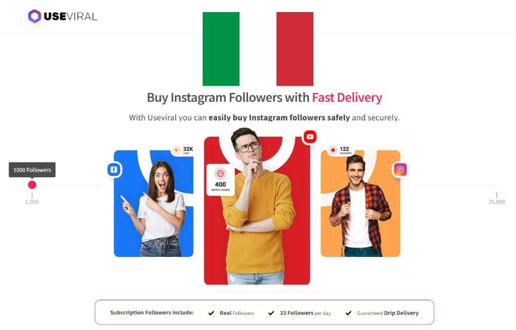 Buy Instagram Followers Italy from UseViral.com