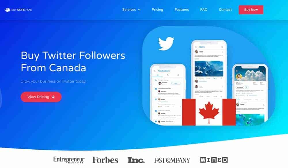 Buy Twitter Followers Canada from buymorefans.ca