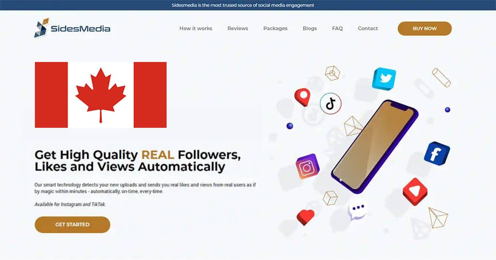Buy Instagram followers Canada from SidesMedia.com