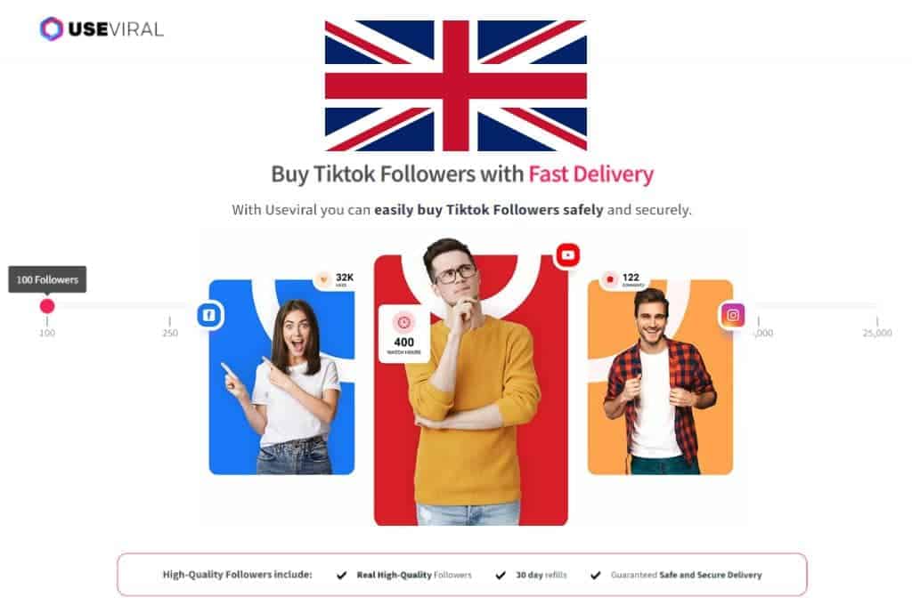 Buy TikTok followers UK from UseViral.com