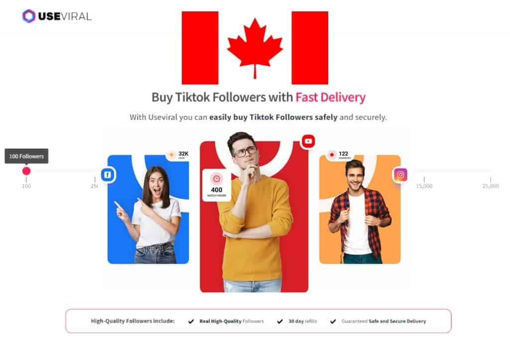 Buy TikTok Followers Canada from UseViral.com