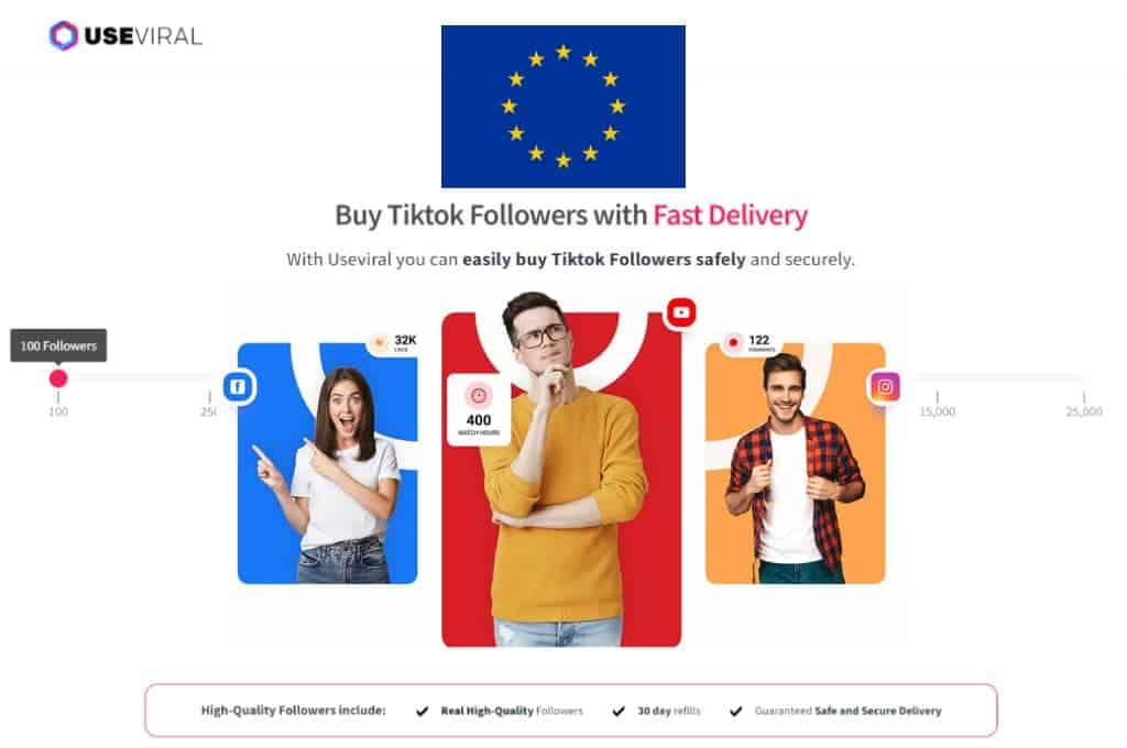 Buy TikTok Followers Europe from UseViral.com