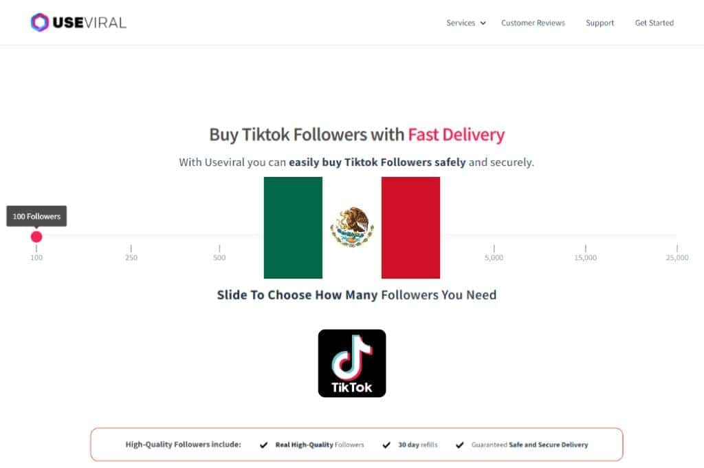 Buy TikTok Followers Mexico from UseViral.com