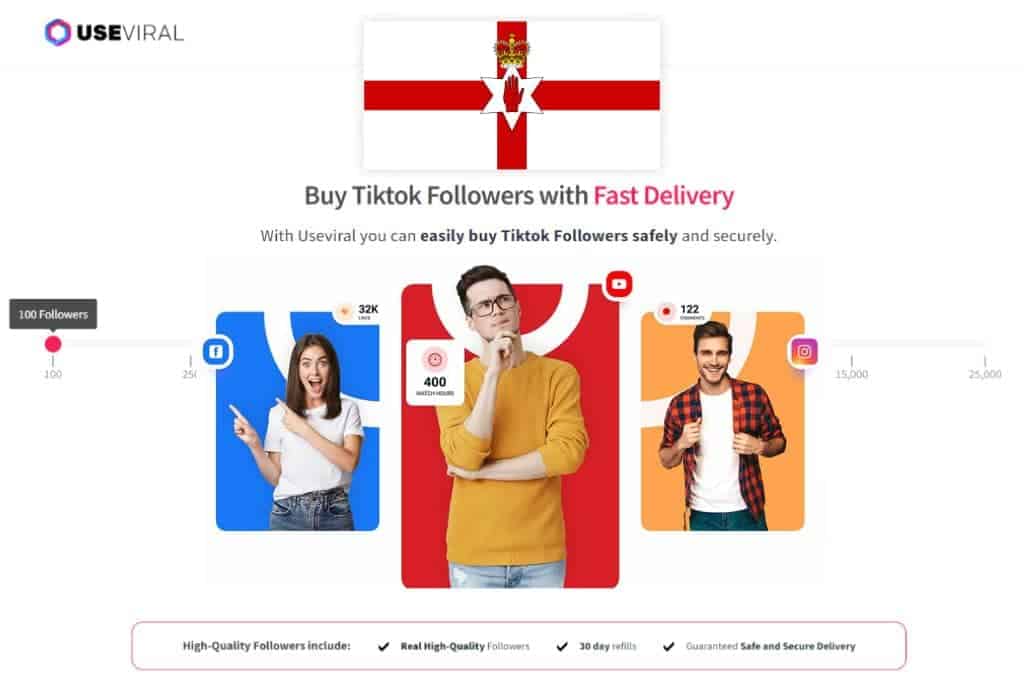 Buy TikTok Followers Northern Ireland from UseViral.com