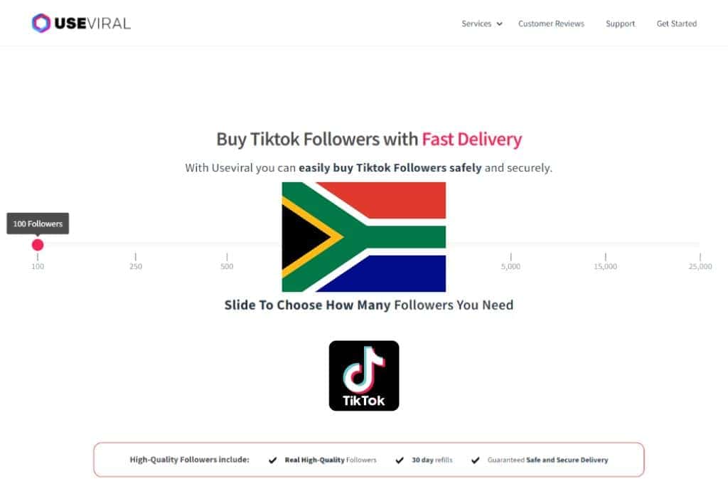 Buy TikTok Followers South Africa from UseViral.com
