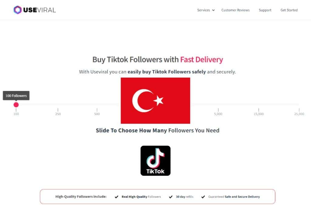 Buy TikTok Followers Turkey from UseViral.com